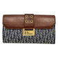 Christian Dior Trotter Print Canvas Wallet with Brown Leather Accent