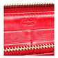 Prada Tessuto Red Ibisco Quilted Nylon Leather Continental Zip Around Wallet