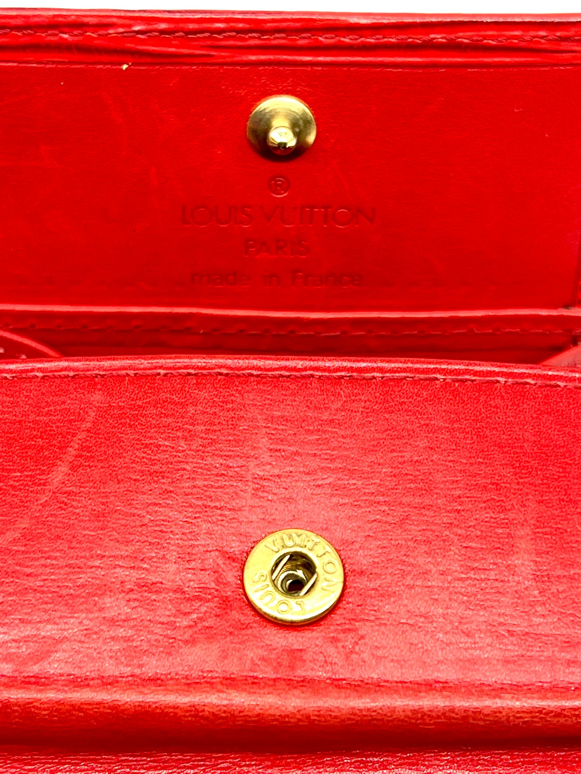 LOUIS VUITTON Red Epi Leather Wallet LV Logo Vintage - Chelsea Vintage  Couture