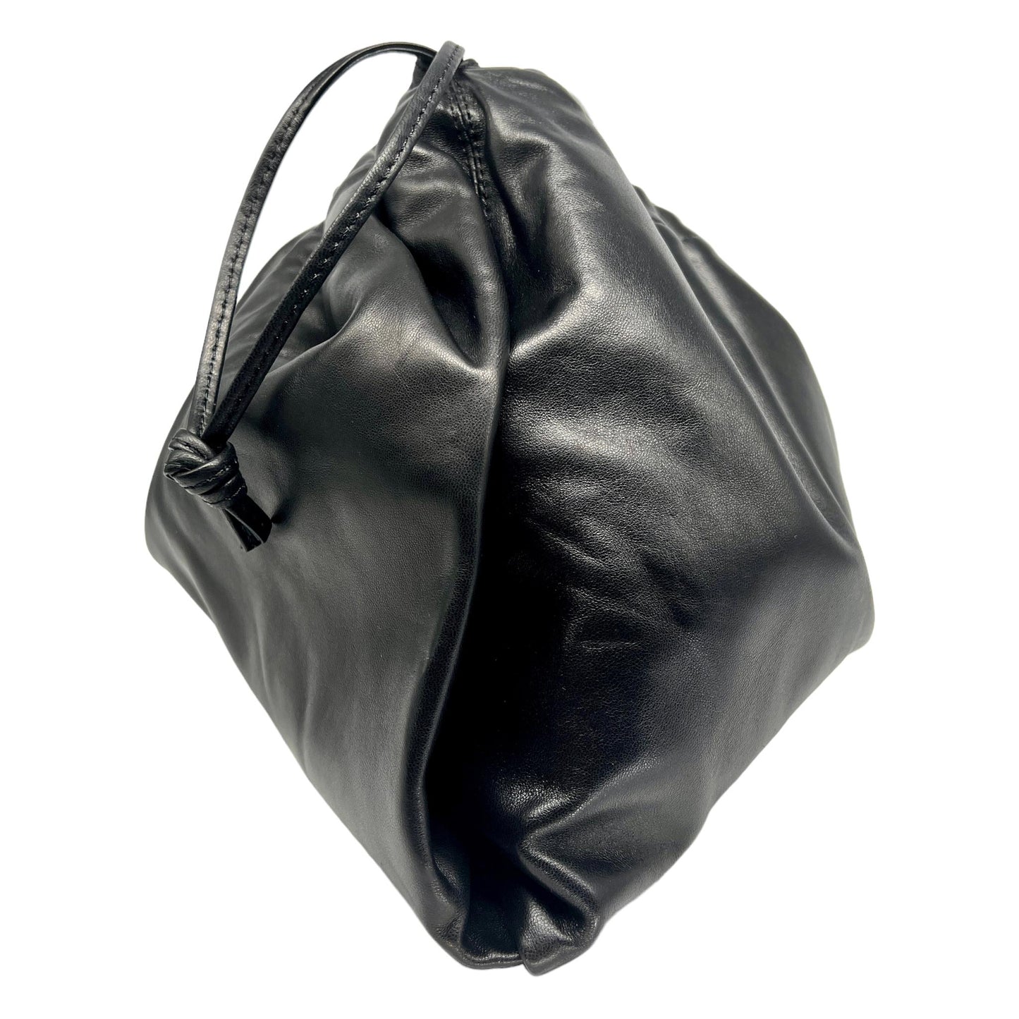 Studio Amelia Nappa Leather Maxi Drawstring Bag in Black