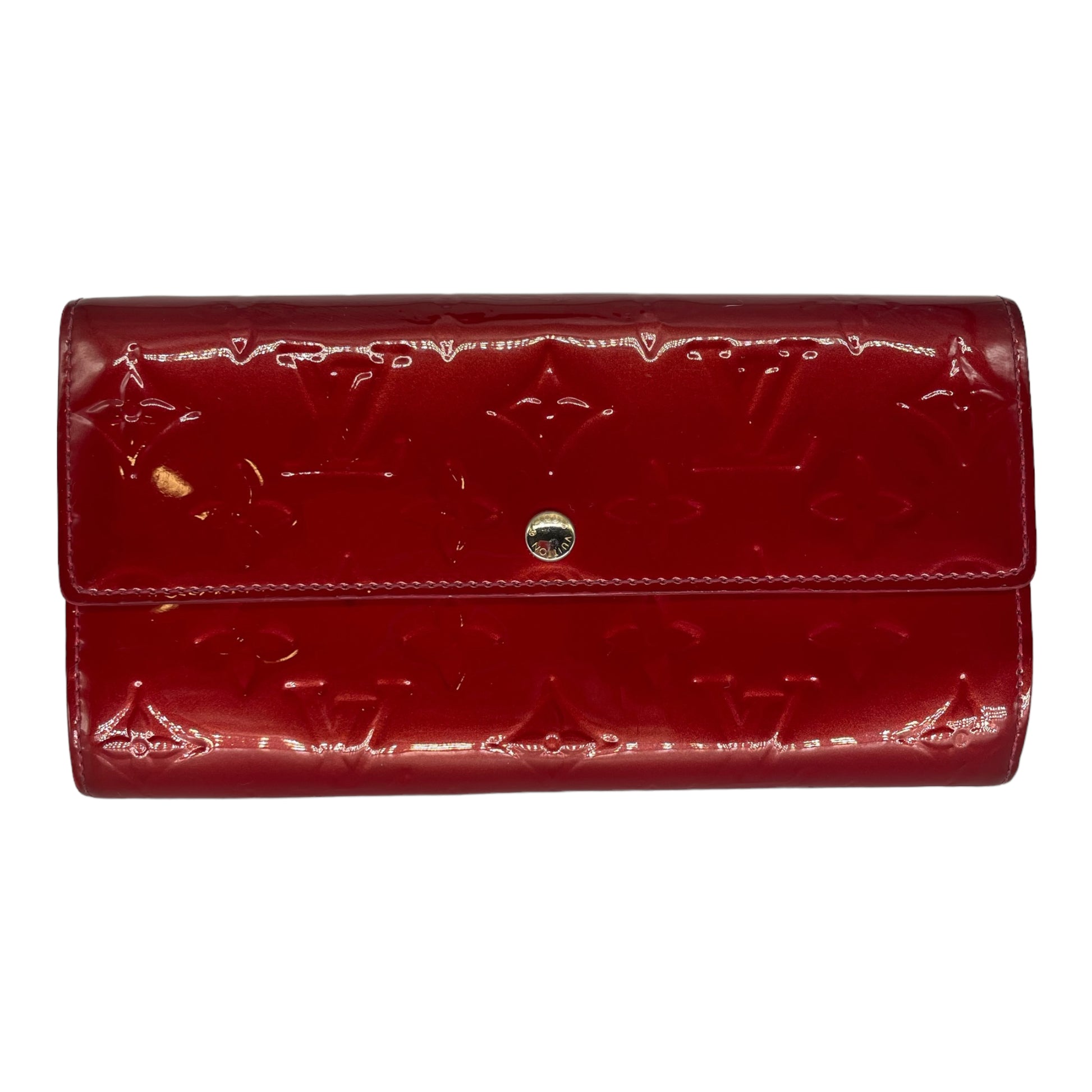Louis Vuitton Wallet Sarah Monogram Verni Pom Damour  Rayeur/Enamel/Red/M91716