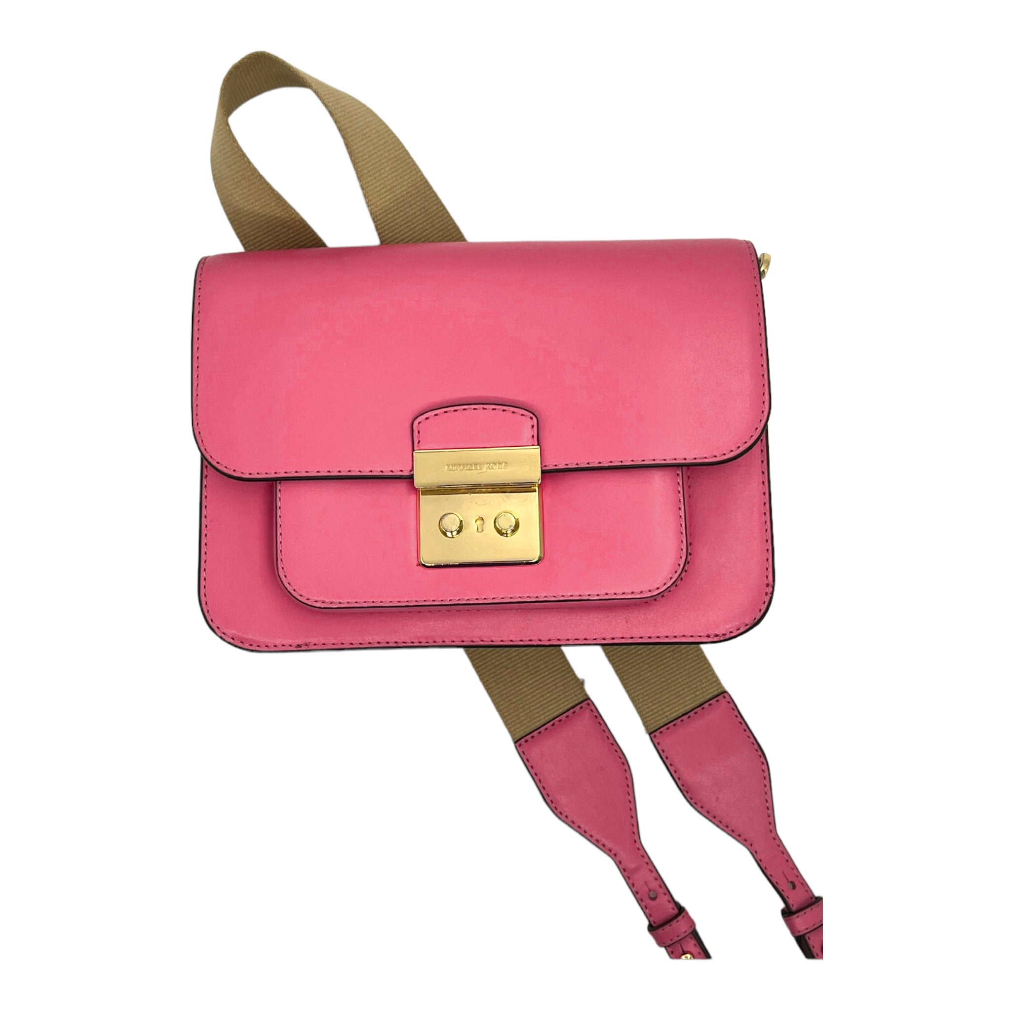 Michael Kors Sloan Rose Pink Editor Leather Shoulder Bag