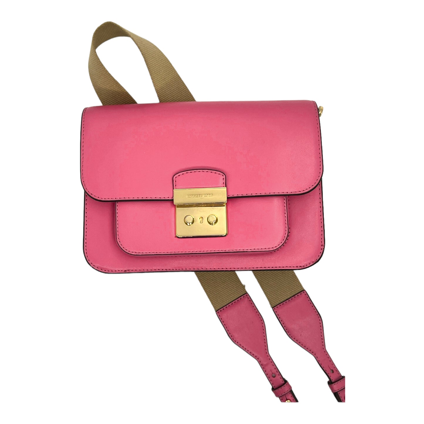 Michael Kors Sloan Rose Pink Editor Leather Shoulder Bag