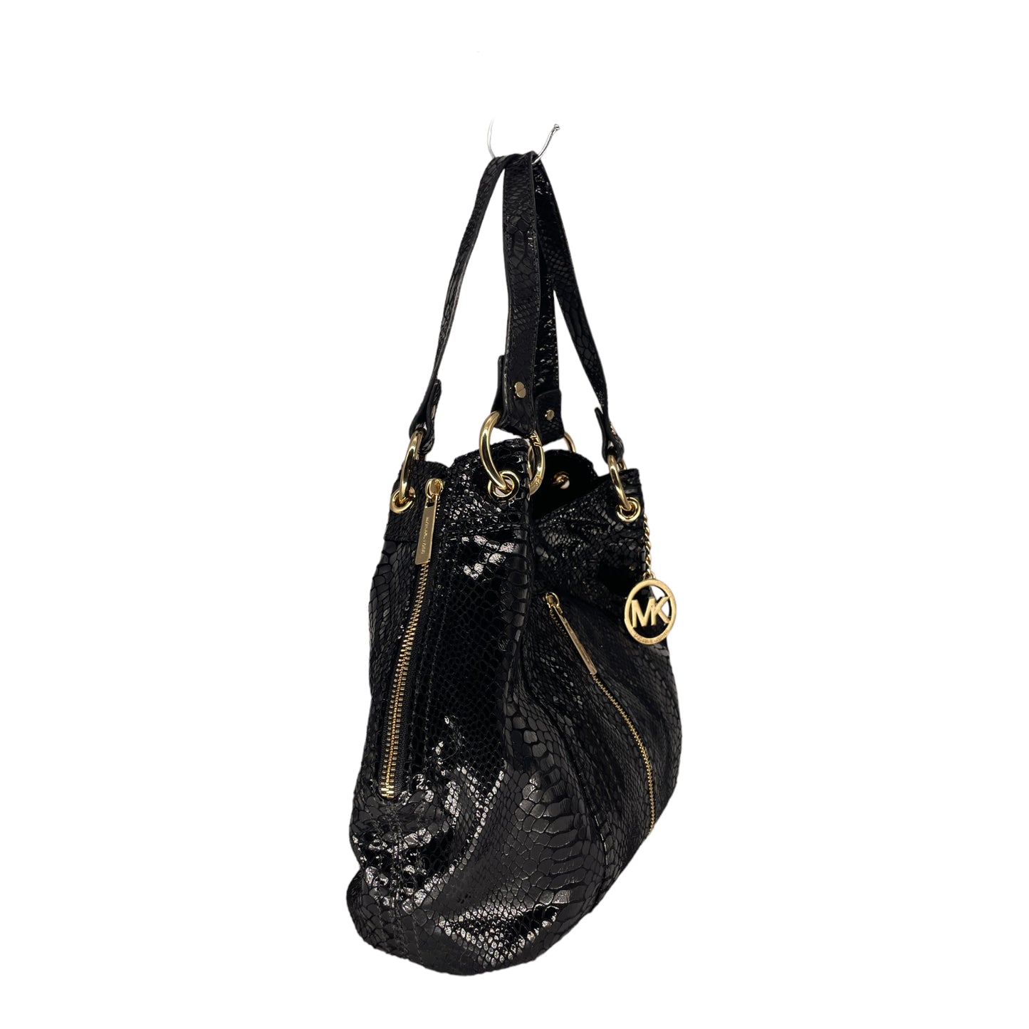 Michael Kors Moxley Black Embossed Python Leather Purse