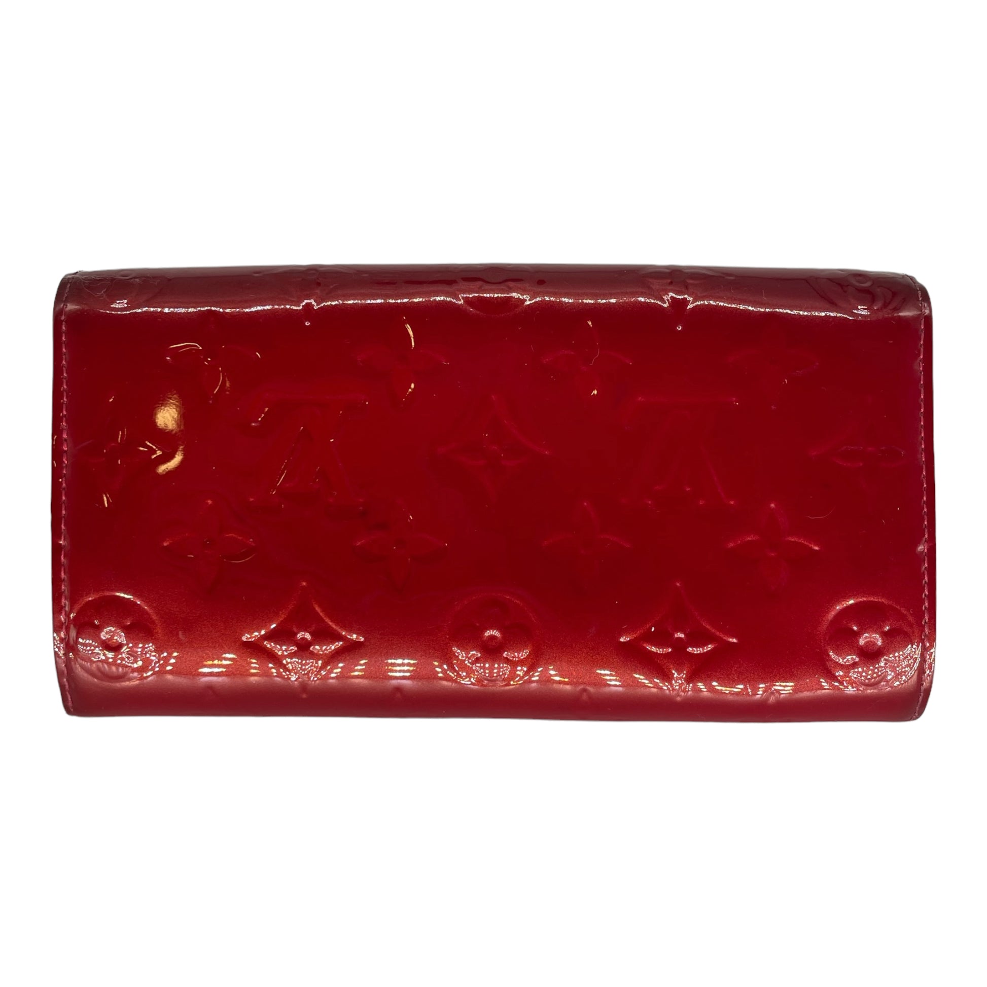 LOUIS VUITTON Sarah Vernis Leather Chain Wallet Red-US