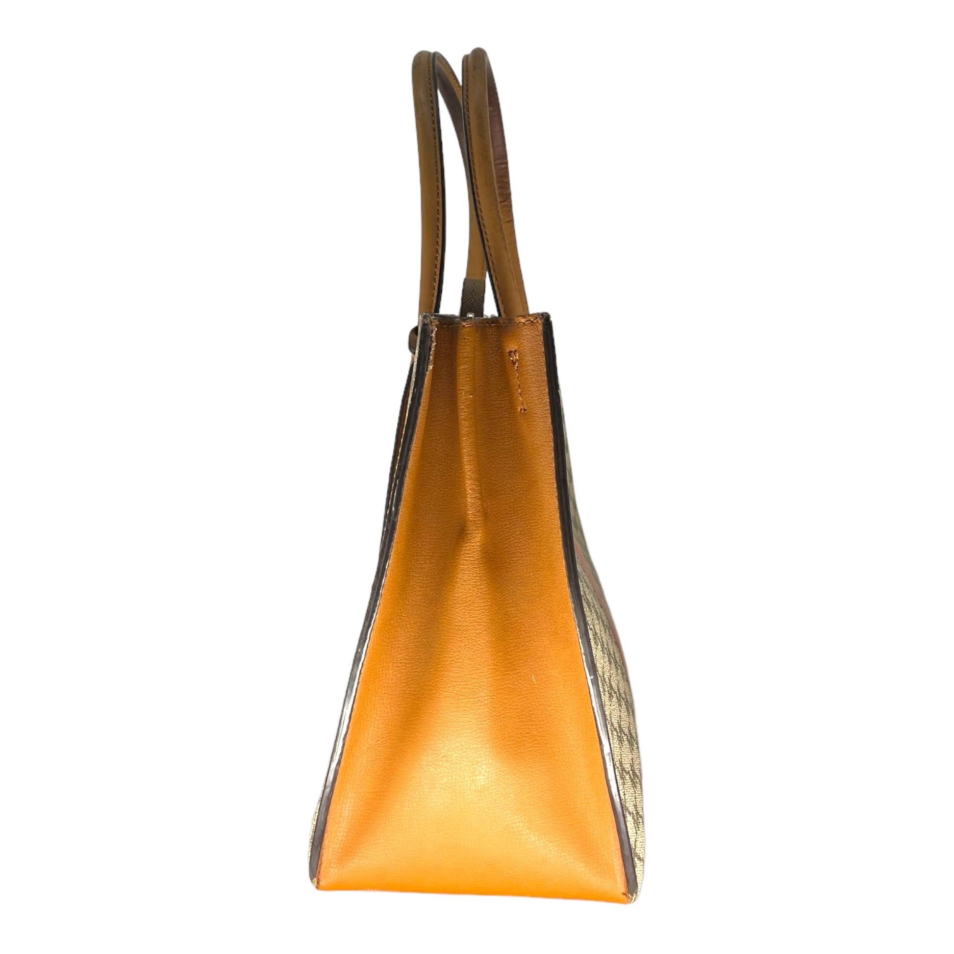 Michael Kors Burnt Orange/ Tan Leather Satchel Bag