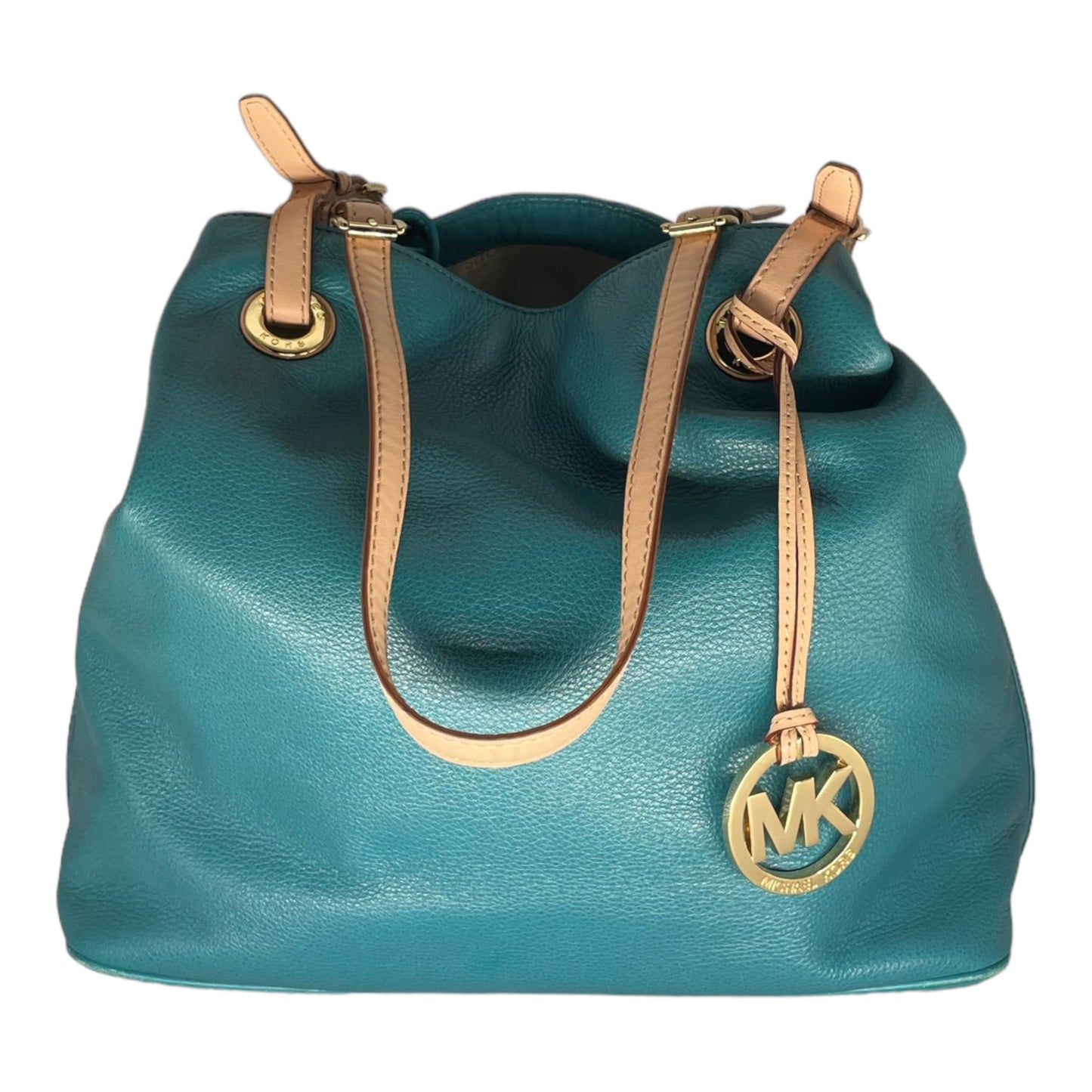 Michael Kors Large Pebbled Leather Teal Green Tote