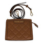 Michael Kors Selma Quilted Light Brown Leather Mini Messenger