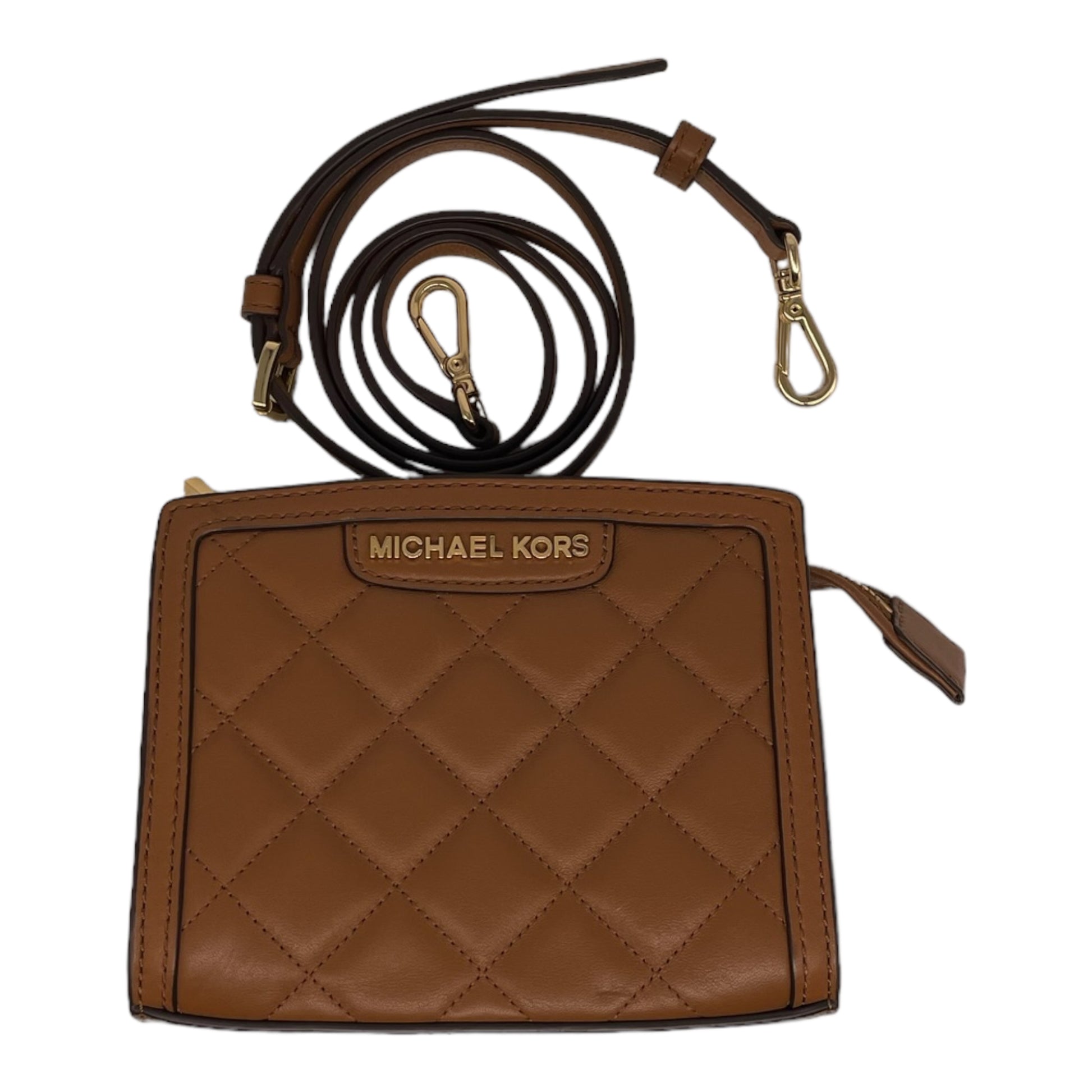 Michael Kors Selma Quilted Light Brown Leather Mini Messenger –  LovedLuxeBags