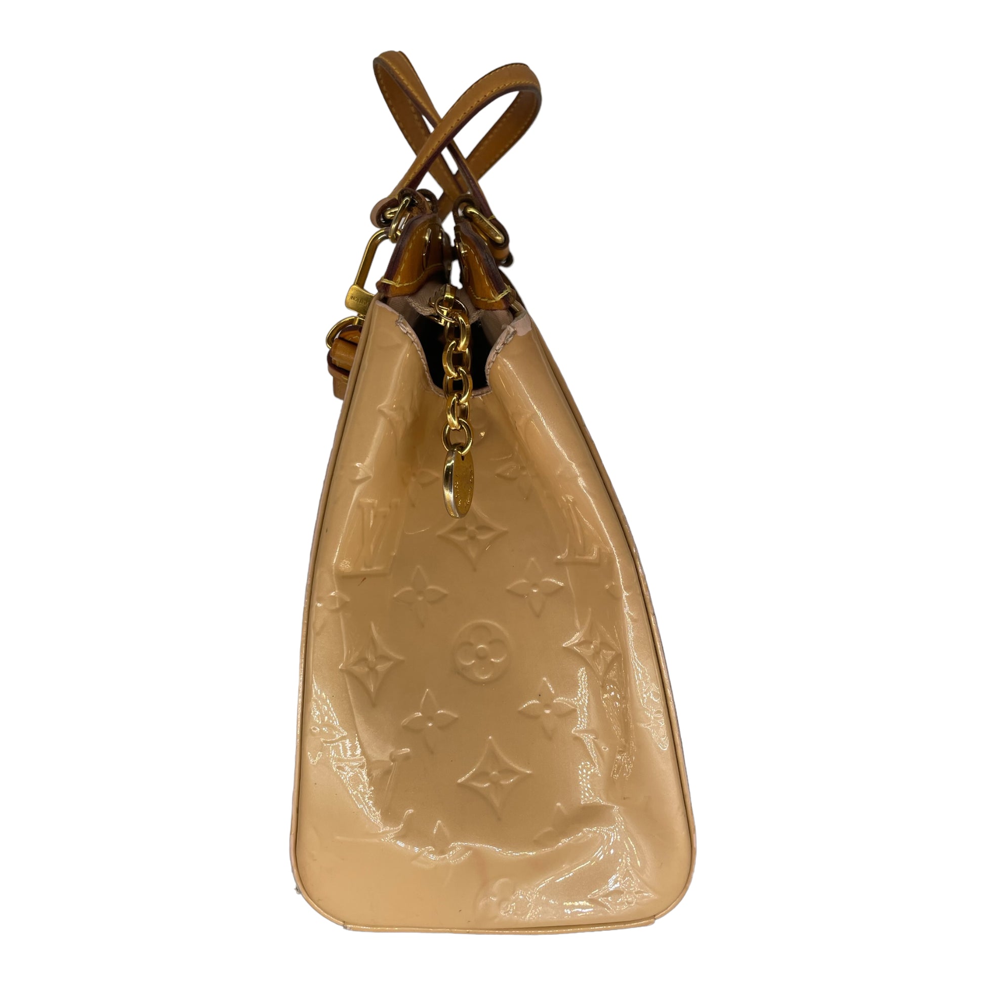 Louis Vuitton, Bags, Louis Vuitton Brea Handbag Monogram Vernis Mm Cream  Gold Hardware Good Condition