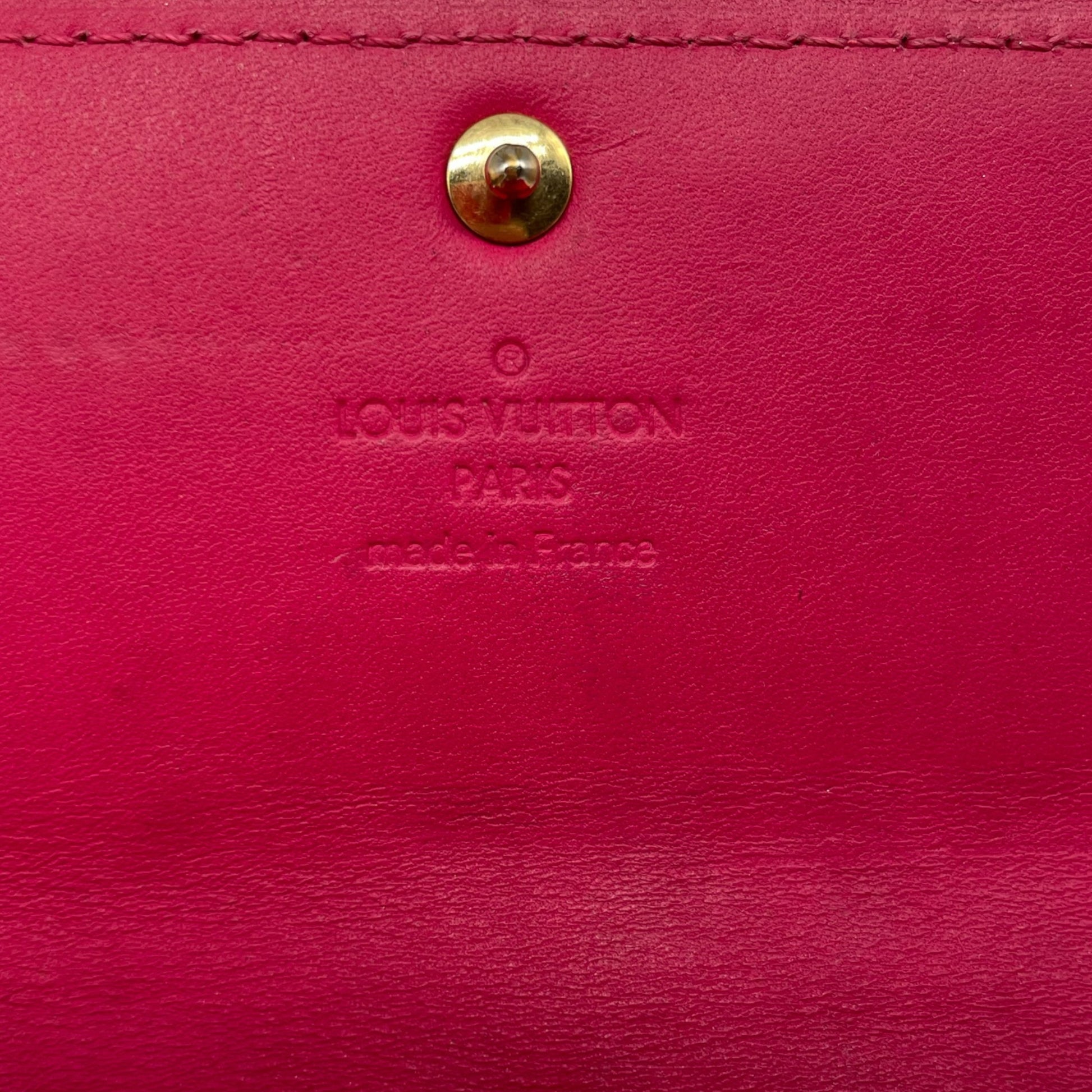 Louis Vuitton Wallet Sarah Monogram Verni Pom Damour  Rayeur/Enamel/Red/M91716