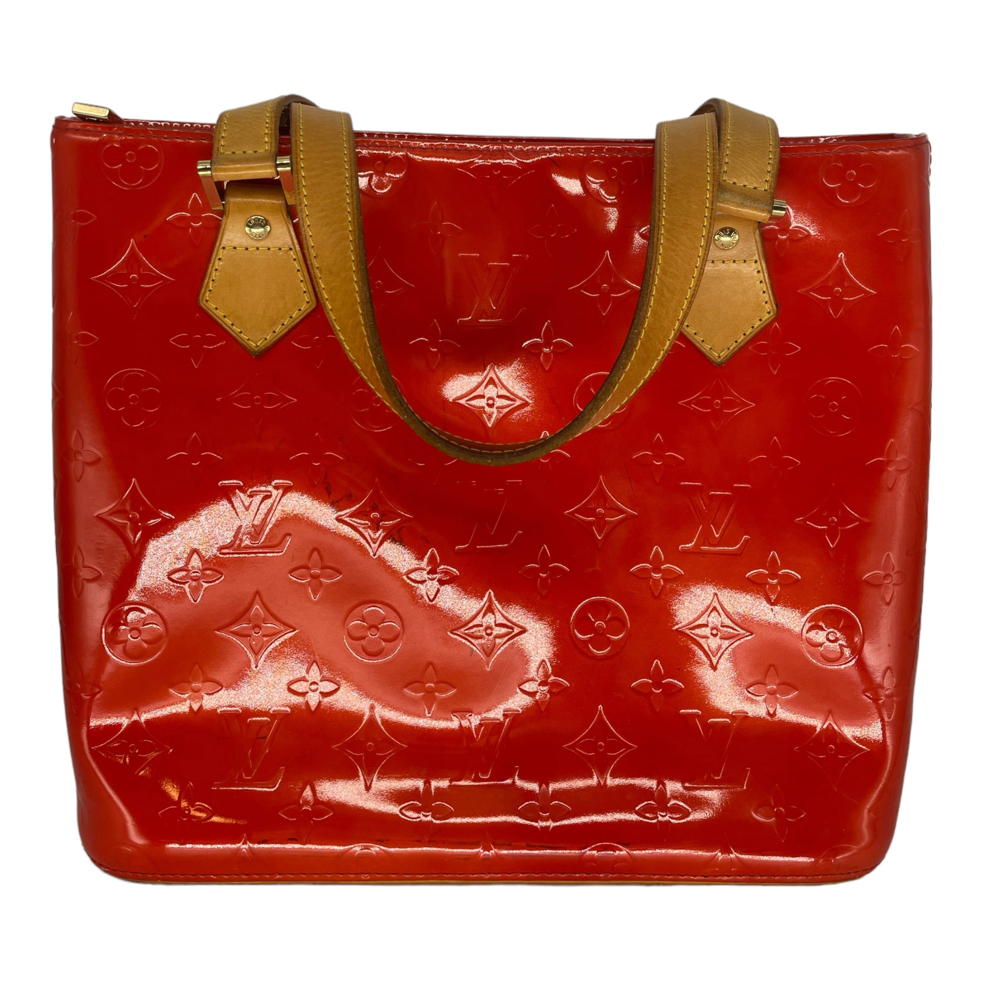 Louis Vuitton Red Monogram Vernis Leather Houston Shoulder Bag