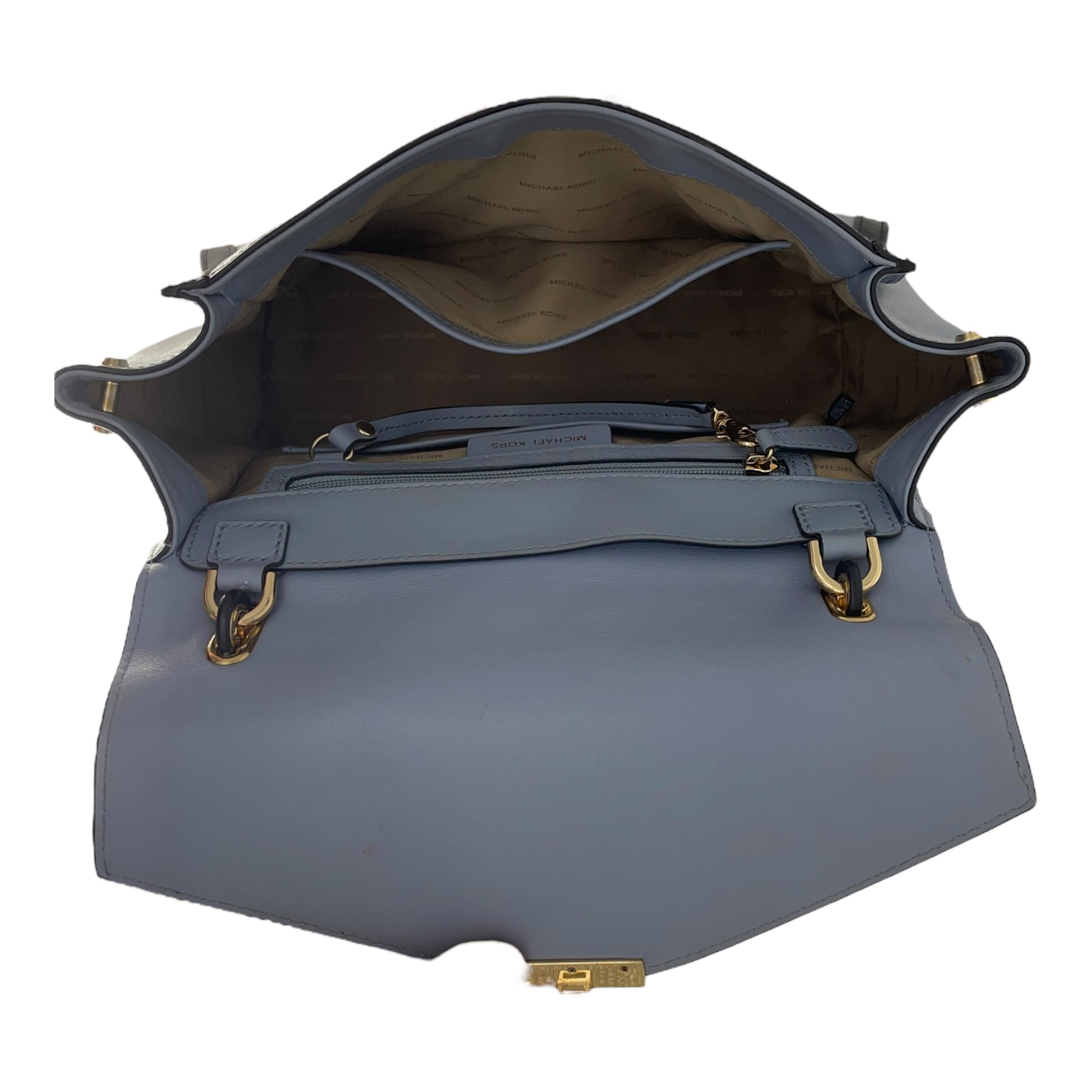 Michael Kors Blue Large Leather Top Handle Shoulder Bag Purse