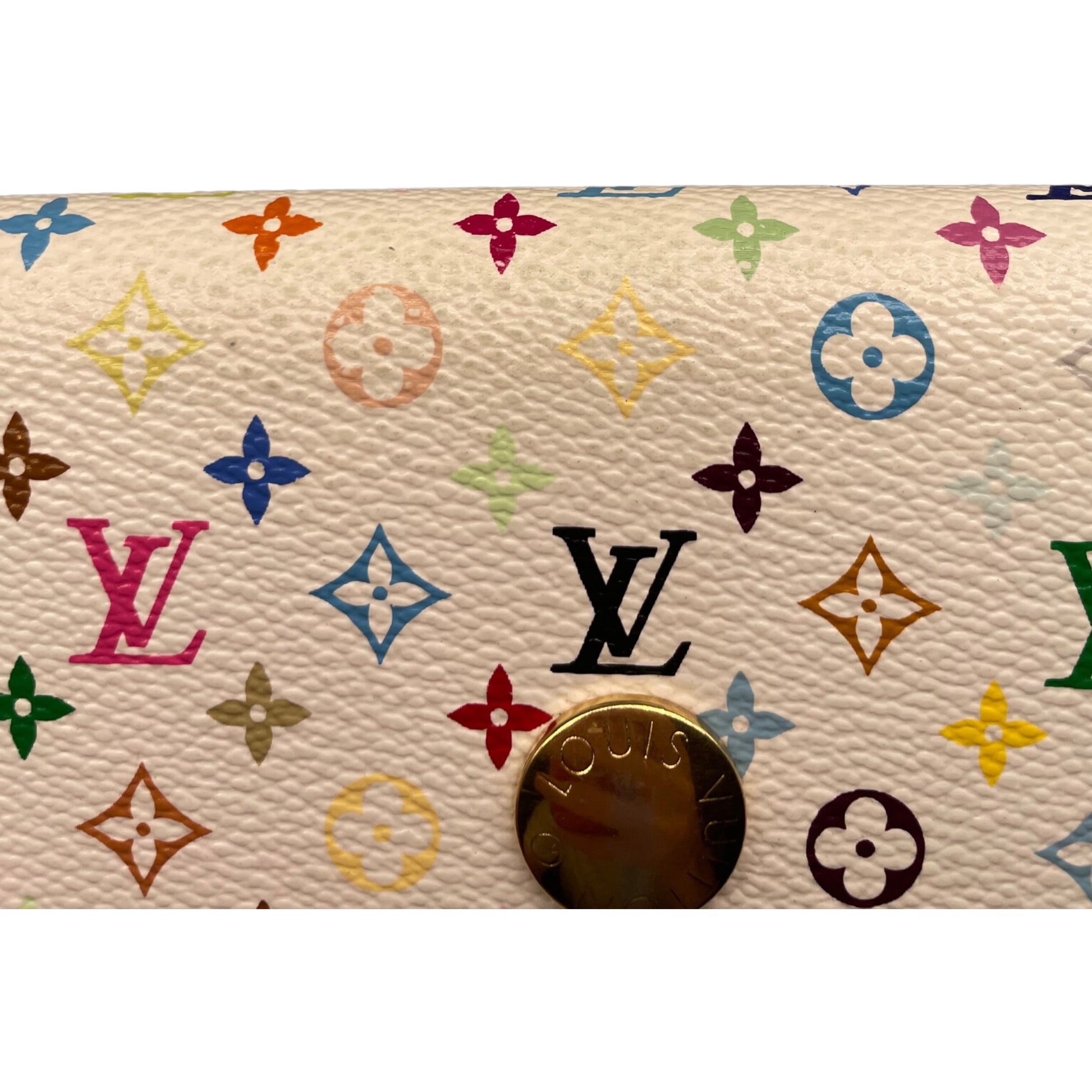 Louis Vuitton White Monogram Multicolor Sarah Wallet Porte Monnaie Credit  862225