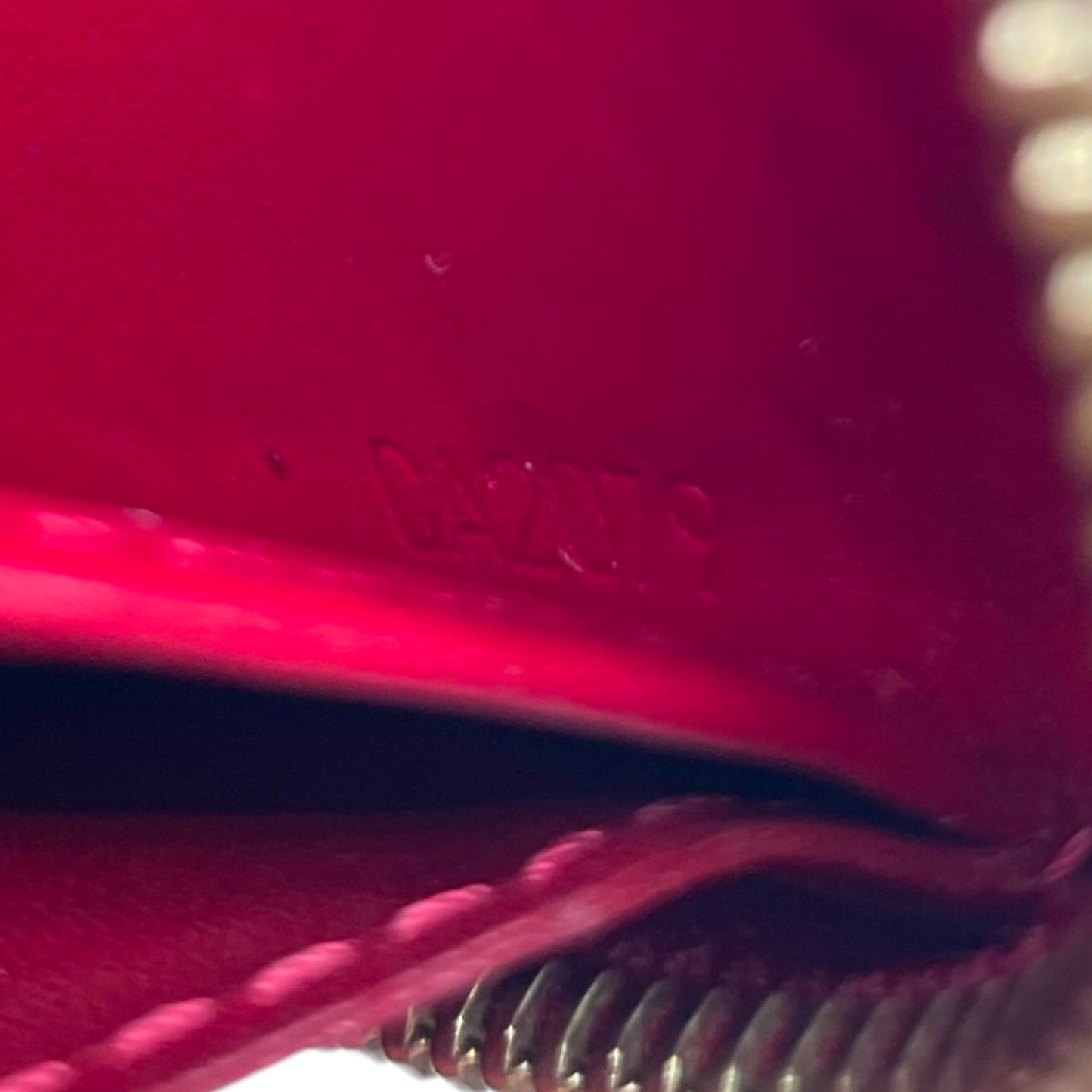 Louis Vuitton Fauvist Red Monogram Vernis Leather Leopard Zippy
