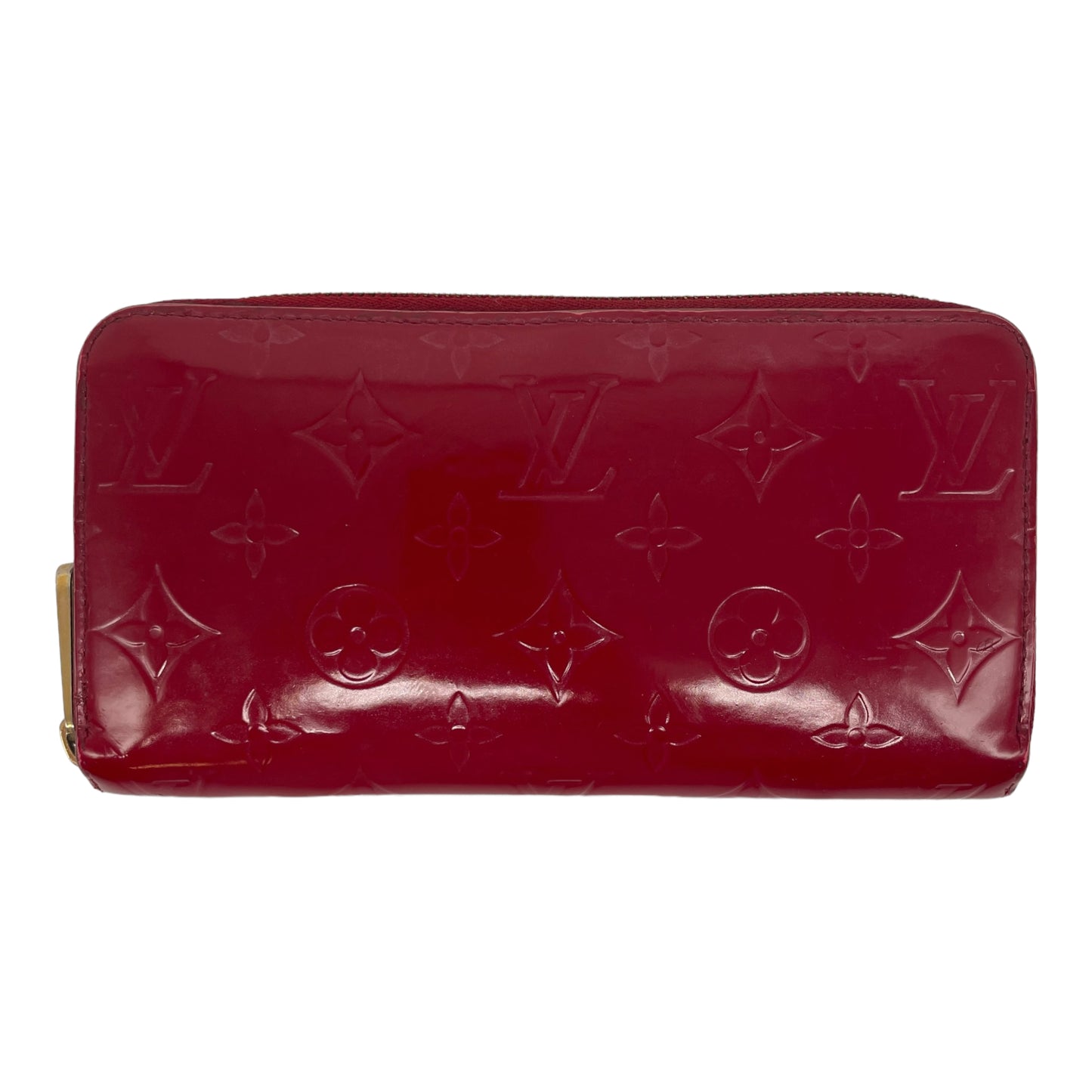 Authenticated Used Louis Vuitton Zippy Wallet Monogram Vernis Pomme  d'Amour Red