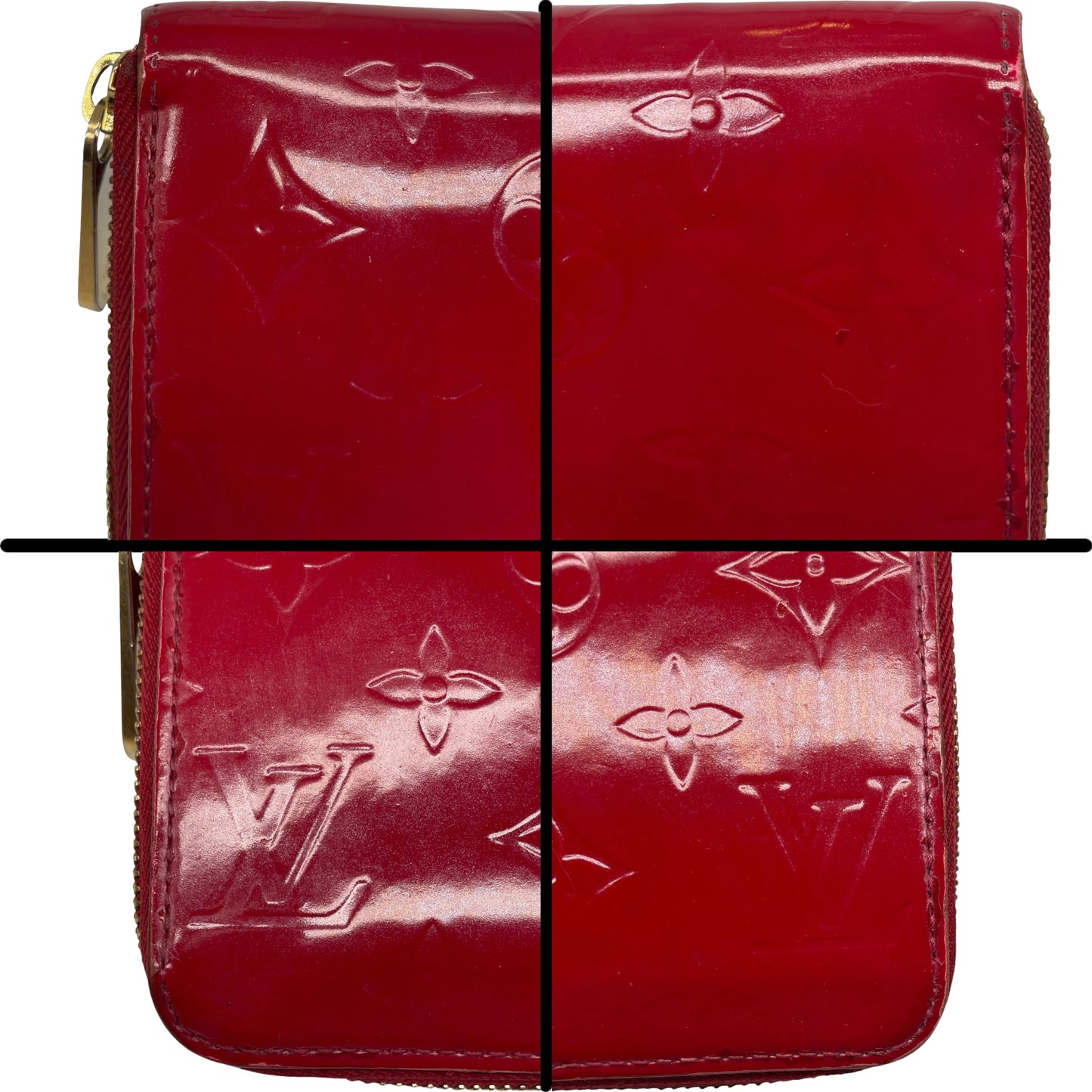 Zippy MV Wallet in Monogram Vernis leather, Gold Hardware